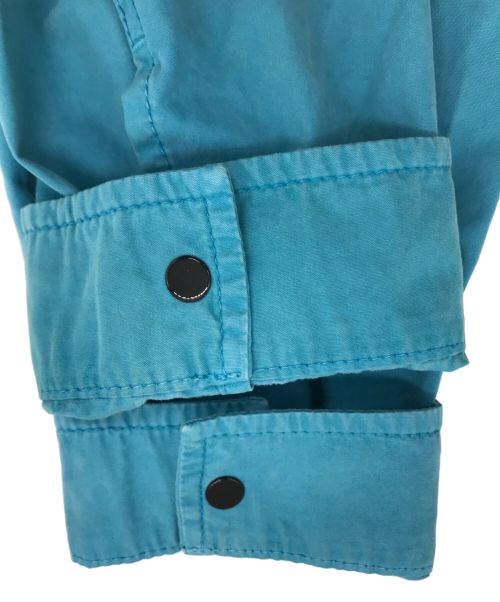 STONE ISLAND（ストーンアイランド）STONE ISLAND (ストーンアイランド) OLD EFFECT CANVAS OVERSHIRT(オールド エフェクト キャンバス オーバーシャツ) ブルー サイズ:Mの古着・服飾アイテム