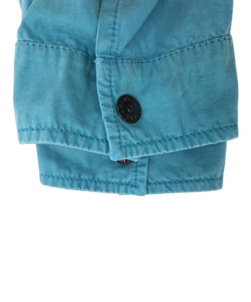 STONE ISLAND（ストーンアイランド）STONE ISLAND (ストーンアイランド) OLD EFFECT CANVAS OVERSHIRT(オールド エフェクト キャンバス オーバーシャツ) ブルー サイズ:Mの古着・服飾アイテム
