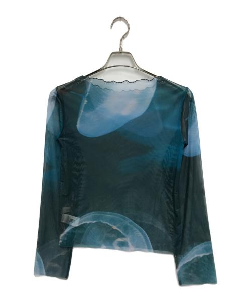 sahara（サハラ）SAHARA (サハラ) High Neck Sheer Top(ハイネック シアー シャツ) グリーン サイズ:FREEの古着・服飾アイテム