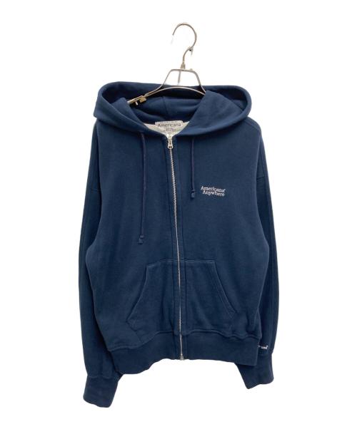 Americana（アメリカーナ）Americana (アメリカーナ) BEAUTY&YOUTH (ビューティーアンドユース) 裏毛サーマル ジップパーカー ネイビー サイズ:FREEの古着・服飾アイテム