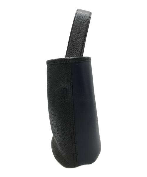 PAUL SMITH（ポールスミス）Paul Smith (ポールスミス) サプルレザー バケットバッグ ブラック×ブルーの古着・服飾アイテム