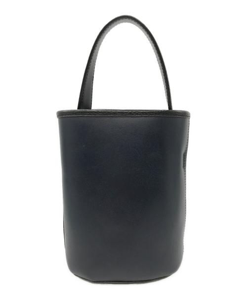 PAUL SMITH（ポールスミス）Paul Smith (ポールスミス) サプルレザー バケットバッグ ブラック×ブルーの古着・服飾アイテム