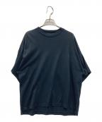 BLAMINKブラミンク）の古着「コットンクルーネックオーバースリーブTシャツ」｜ブラック