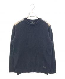 BLACK LABEL CRESTBRIDGE（ブラックレーベル クレストブリッジ）の古着「クルーネックヨークパッチニット」｜ブラック