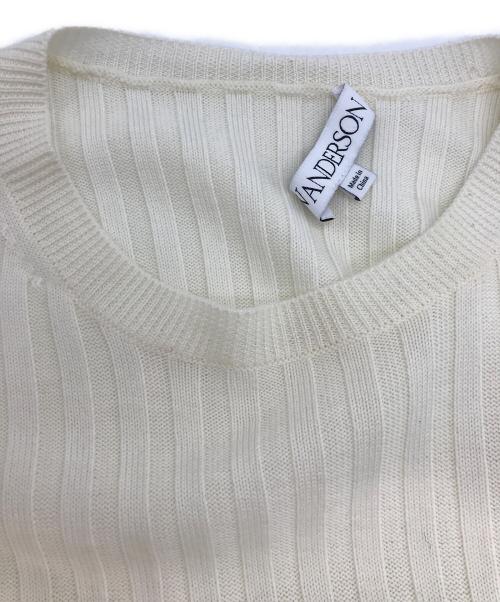 J.W.ANDERSON（ジェイダブリューアンダーソン）J.W.ANDERSON (ジェイダブリューアンダーソン) CONTRAST WOVEN HEM TOP ホワイト サイズ:XSの古着・服飾アイテム