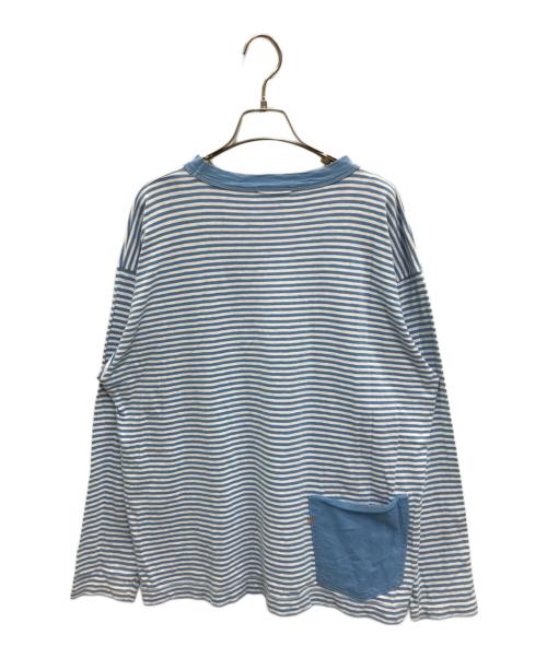 45R（フォーティファイブ・アール）45R (フォーティファイブ・アール) 4545縞の908オーシャンTシャツ ブルー サイズ:3の古着・服飾アイテム
