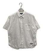 COMME des GARCONS HOMMEコムデギャルソン オム）の古着「綿ブロード 製品洗 半袖シャツ」｜ホワイト