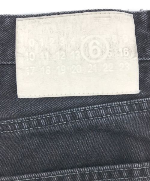 MM6 Maison Margiela（エムエムシックスメゾンマルジェラ）MM6 Maison Margiela MM BLACK DENIM STRIPED WOOL TAILORING PANTS(エムエム ブラック デニム ストライプド ウール テーラリング パンツ) ブラック サイズ:71cm（W28）の古着・服飾アイテム