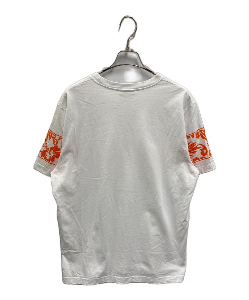 maison kitsune（メゾンキツネ）MAISON KITSUNE (メゾンキツネ) トロピカルバンド コンフォートTシャツ ホワイト サイズ:Mの古着・服飾アイテム