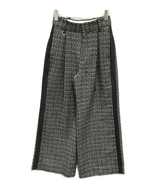 PUBLIC TOKYO（パブリックトウキョウ）PUBLIC TOKYO (パブリックトウキョウ) ツイードワイドパンツ ブラック サイズ:2の古着・服飾アイテム