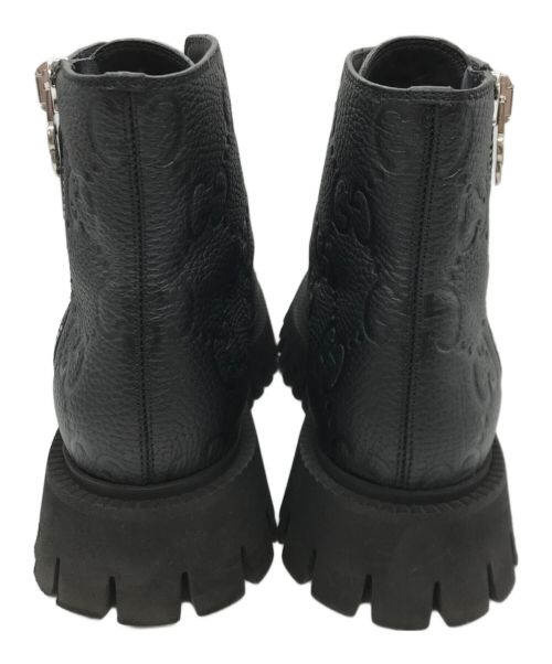 GUCCI（グッチ）GUCCI (グッチ) GG leather boots(レザー ブーツ) ブラック サイズ:37 1/2の古着・服飾アイテム