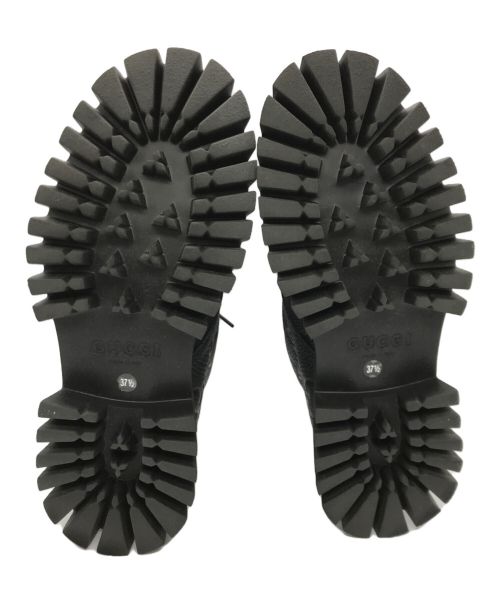 GUCCI（グッチ）GUCCI (グッチ) GG leather boots(レザー ブーツ) ブラック サイズ:37 1/2の古着・服飾アイテム