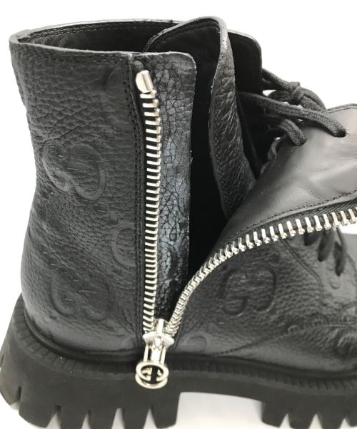 GUCCI（グッチ）GUCCI (グッチ) GG leather boots(レザー ブーツ) ブラック サイズ:37 1/2の古着・服飾アイテム