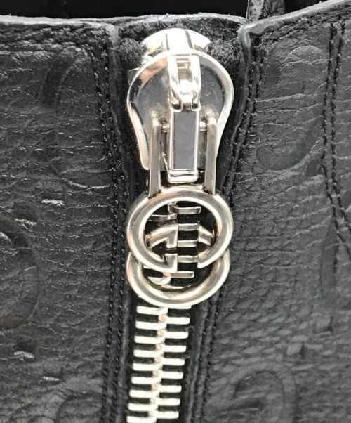 GUCCI（グッチ）GUCCI (グッチ) GG leather boots(レザー ブーツ) ブラック サイズ:37 1/2の古着・服飾アイテム