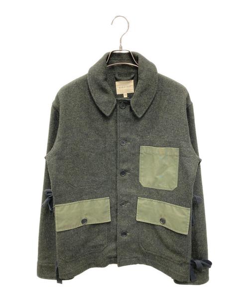 nicholas daley（ニコラス デイリー）NICHOLAS DALEY (ニコラス デイリー) ポケット切替ウールジャケット グリーン サイズ:38の古着・服飾アイテム