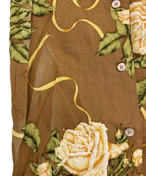 INGEBORG（インゲボルグ）INGEBORG (インゲボルグ) ［古着］パワーショルダーオープンカラーシャツ ブラウン サイズ:記載なしの古着・服飾アイテム