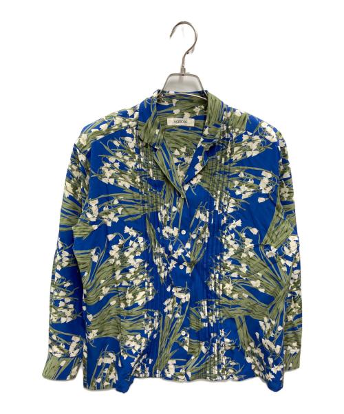 INGEBORG（インゲボルグ）INGEBORG (インゲボルグ) パワーショルダーオープンカラーシャツ ブルー サイズ:記載なしの古着・服飾アイテム