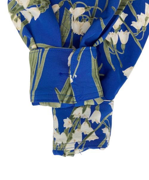 INGEBORG（インゲボルグ）INGEBORG (インゲボルグ) パワーショルダーオープンカラーシャツ ブルー サイズ:記載なしの古着・服飾アイテム