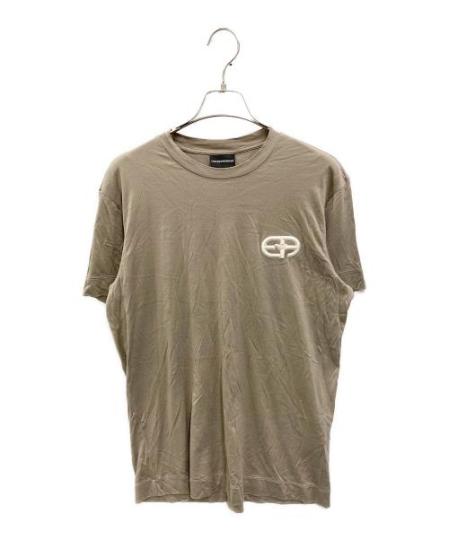 EMPORIO ARMANI（エンポリオアルマーニ）EMPORIO ARMANI (エンポリオアルマーニ) 立体刺繍Tシャツ ベージュ サイズ:Lの古着・服飾アイテム