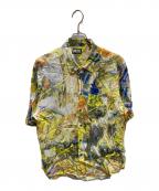 DIESELディーゼル）の古着「UMBE-SSL-PRINT総柄シャツ」｜イエロー