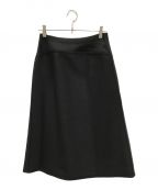 DRAWERドゥロワー）の古着「ウール シルク リバーシブル ラップスカート」｜ベージュ×ブラック