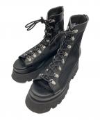 HAREハレ）の古着「レースアップメッシュブーツサンダル」｜ブラック