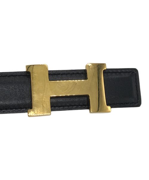 HERMES（エルメス）HERMES (エルメス) ミニコンスタンスHロゴリバーシブルベルト ブラック×ブラウン サイズ:60の古着・服飾アイテム