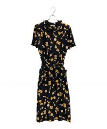 INGEBORG（インゲボルグ）の古着「［古着］パールリボン柄ブラウスワンピース」｜ブラック