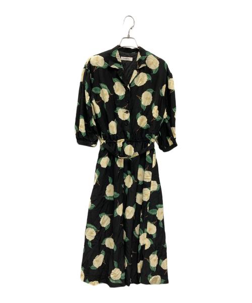 INGEBORG（インゲボルグ）INGEBORG (インゲボルグ) ［古着］花柄ワンピース ブラック サイズ:記載なしの古着・服飾アイテム