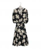 INGEBORGインゲボルグ）の古着「［古着］花柄セーラーカラーワンピース」｜ブラック