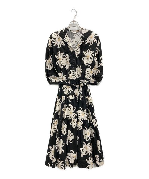 INGEBORG（インゲボルグ）INGEBORG (インゲボルグ) ［古着］花柄セーラーカラーワンピース ブラック サイズ:記載なしの古着・服飾アイテム