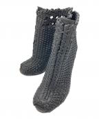 GUCCIグッチ）の古着「編込みヒールブーツ」｜ブラック