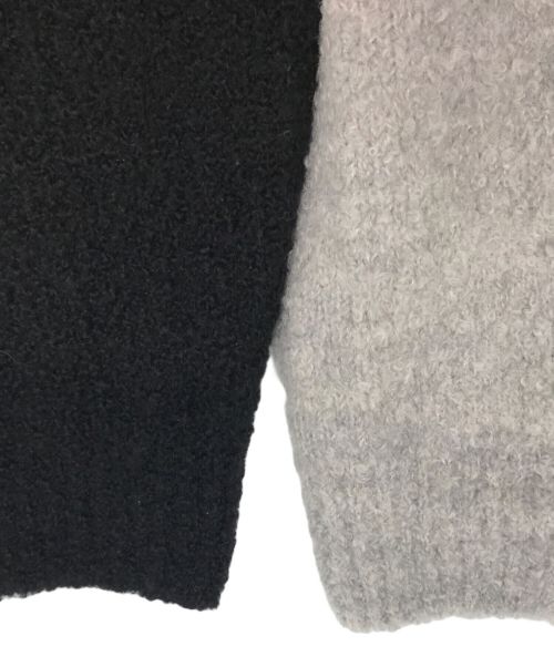 P.M.D.S.（ピーエムディーエス）P.M.D.S. (ピーエムディーエス) クルーネックプードルニット ホワイト×グレー サイズ:Mの古着・服飾アイテム