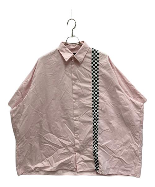 RAF SIMONS（ラフシモンズ）RAF SIMONS (ラフシモンズ) FRED PERRY (フレッドペリー) ブロックチェック切替シャツ ピンク サイズ:Lの古着・服飾アイテム