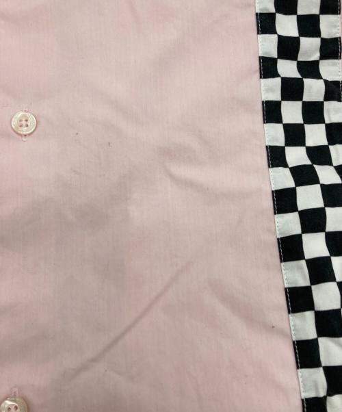 RAF SIMONS（ラフシモンズ）RAF SIMONS (ラフシモンズ) FRED PERRY (フレッドペリー) ブロックチェック切替シャツ ピンク サイズ:Lの古着・服飾アイテム