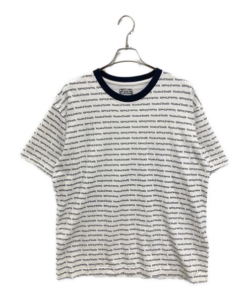 WASTED YOUTH（ウェイステッドユース）Wasted Youth (ウエステッド ユース) T-SHIRT#08 ネイビー×ホワイト サイズ:XXLの古着・服飾アイテム