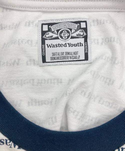 WASTED YOUTH（ウェイステッドユース）Wasted Youth (ウエステッド ユース) T-SHIRT#08 ネイビー×ホワイト サイズ:XXLの古着・服飾アイテム