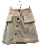 OBLIオブリ）の古着「ボアミニスカート」｜ベージュ