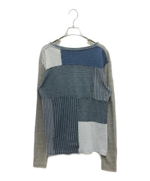 KAPITAL（キャピタル）KAPITAL (キャピタル) 刺し子切替カットソー グレー×ネイビー サイズ:2の古着・服飾アイテム