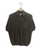 KAPTAIN SUNSHINEキャプテンサンシャイン）の古着「ポロカラーニットシャツ」｜ブラック