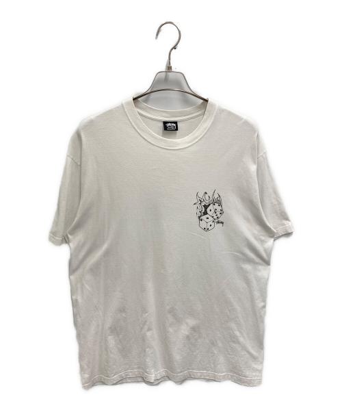 stussy（ステューシー）stussy (ステューシー) Fire Dice T-Shirt ホワイト サイズ:XLの古着・服飾アイテム