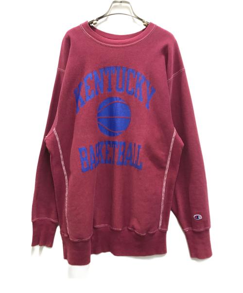 Champion REVERSE WEAVE（チャンピオン リバース ウィーブ）Champion REVERSE WEAVE (チャンピオン リバース ウィーブ) 3段プリントヴィンテージスウェット レッド サイズ:記載なしの古着・服飾アイテム