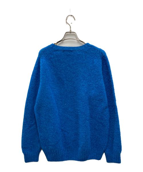 SHIPS（シップス）SHIPS (シップス) HARLEY OF SCOTLAND: Pure New Wool シャギー クルーネック ニット ブルー サイズ:Lの古着・服飾アイテム