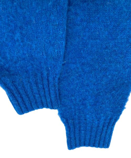 SHIPS（シップス）SHIPS (シップス) HARLEY OF SCOTLAND: Pure New Wool シャギー クルーネック ニット ブルー サイズ:Lの古着・服飾アイテム