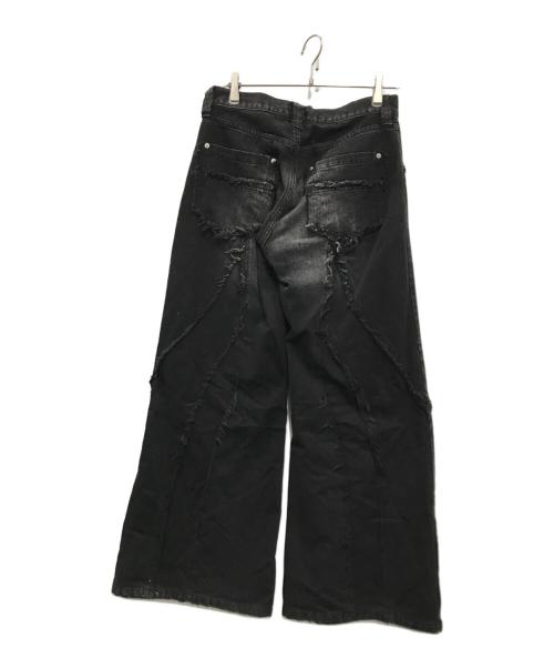 HARE UNDERGROUND MODE（ハレ）HARE UNDERGROUND MODE (ハレ) ウェーブフリンジデニムパンツ ブラック サイズ:Sの古着・服飾アイテム