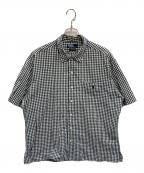POLO RALPH LAURENポロ・ラルフローレン）の古着「［古着］半袖ギンガムチャックシャツ」｜ネイビー×ホワイト