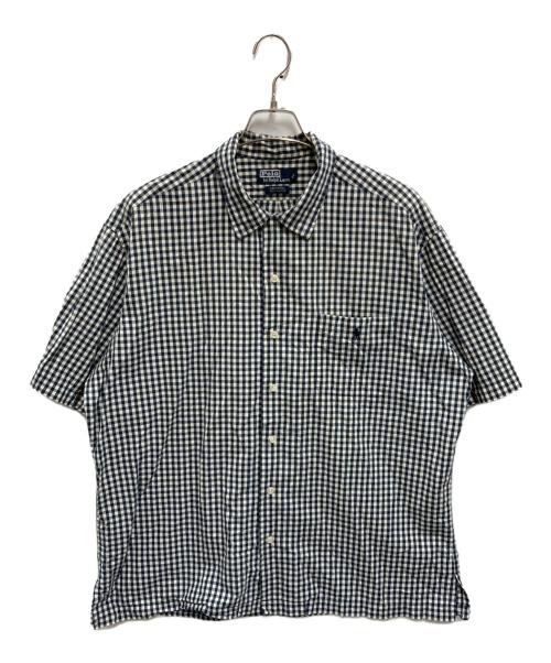 POLO RALPH LAUREN（ポロ・ラルフローレン）POLO RALPH LAUREN (ポロ・ラルフローレン) ［古着］半袖ギンガムチャックシャツ ネイビー×ホワイト サイズ:XLの古着・服飾アイテム