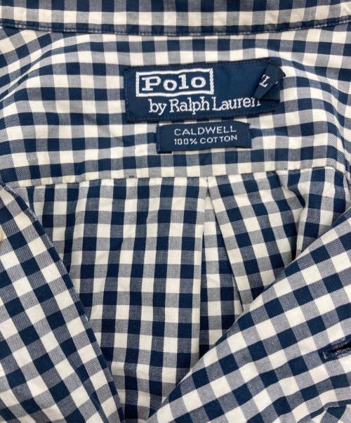 POLO RALPH LAUREN（ポロ・ラルフローレン）POLO RALPH LAUREN (ポロ・ラルフローレン) ［古着］半袖ギンガムチャックシャツ ネイビー×ホワイト サイズ:XLの古着・服飾アイテム