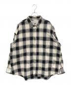 JOURNAL STANDARD TRISECT-2ジャーナルスタンダード トライセクト）の古着「ファットシルエット ボタンダウン チェックシャツ」｜ホワイト×ブラック