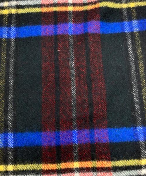 JOHNSTONS OF ELGIN（ジョンストンズオブエルガン）JOHNSTONS OF ELGIN (ジョンストンズオブエルガン) green label relaxing (グリーンレーベルリラクシング) チェックストール ネイビーの古着・服飾アイテム